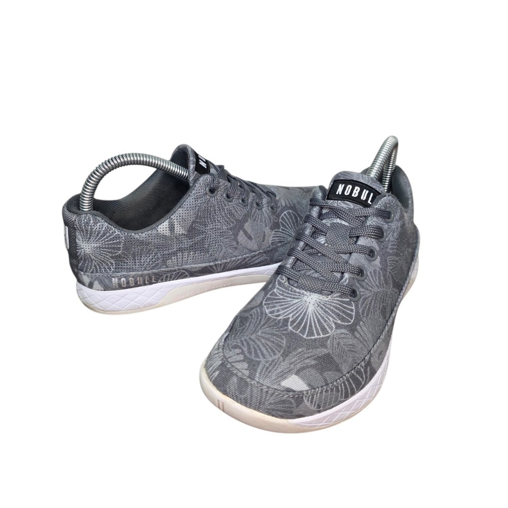 NOBULL Late Bloomer Trainer Unisex W7 M5.5 Gray Floral Canvas Training Shoes